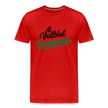 landwirtin vollblut design - Männer Premium Bio T-Shirt - Rot - Vorne - Damien (186cm)