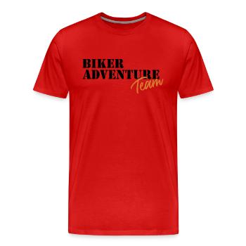 Équipe Biker Adventure - MarokkoTour2024.de - T-shirt bio Premium Homme - rouge - Devant - Damien (186cm)