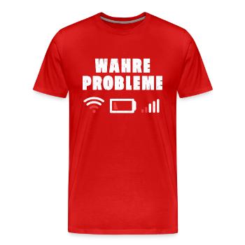 Wahre Probleme Internet WLAN Akku Empfang Geschenk - Männer Premium Bio T-Shirt - Rot - Vorne - Damien (186cm)