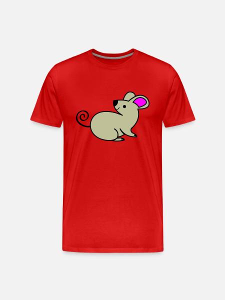 Maus - Männer Premium Bio T-Shirt - Rot