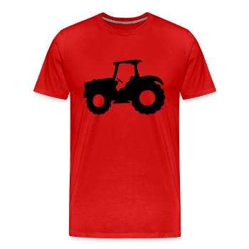 Symbol Bauernhof Traktor - Männer Premium Bio T-Shirt - Rot - Vorne - Damien (186cm)