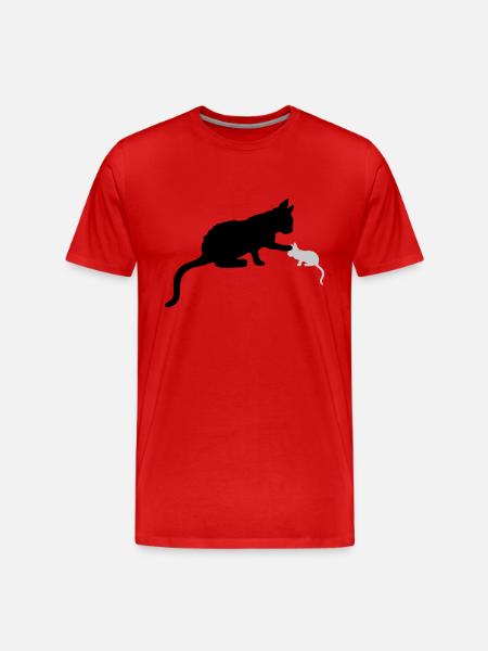 Maman Chat Touche ChatOn - T-shirt bio Premium Homme - rouge