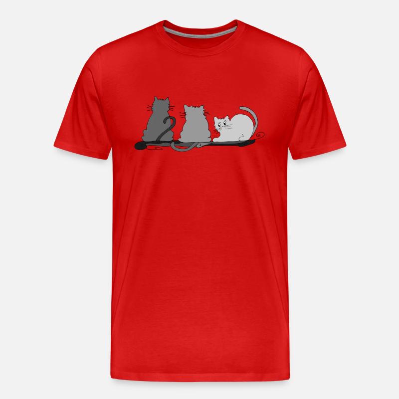 Katzen - Männer Premium Bio T-Shirt - Rot