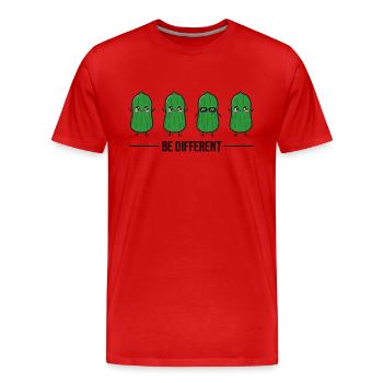 Be Different Saure Gurke Grillsaison Grillen - Männer Premium Bio T-Shirt - Rot - Vorne - Damien (186cm)