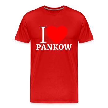 I LOVE PANKOW - Männer Premium Bio T-Shirt - Rot - Vorne - Damien (186cm)
