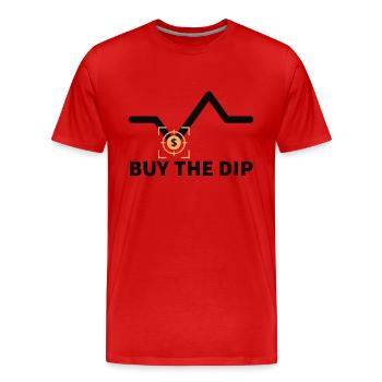 Buy the Dip Trader Börse Kaufen Aktien Krypto Geld - Männer Premium Bio T-Shirt - Rot - Vorne - Damien (186cm)