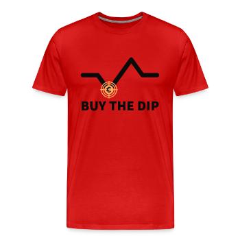 Buy the dip Trader Aktienhandel Geld Krypto Ziel € - Männer Premium Bio T-Shirt - Rot - Vorne - Damien (186cm)