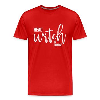 Halloween Sorcière Sorcellerie Magie Magie Magie Magic Magice Costume - T-shirt bio Premium Homme - rouge - Devant - Damien (186cm)