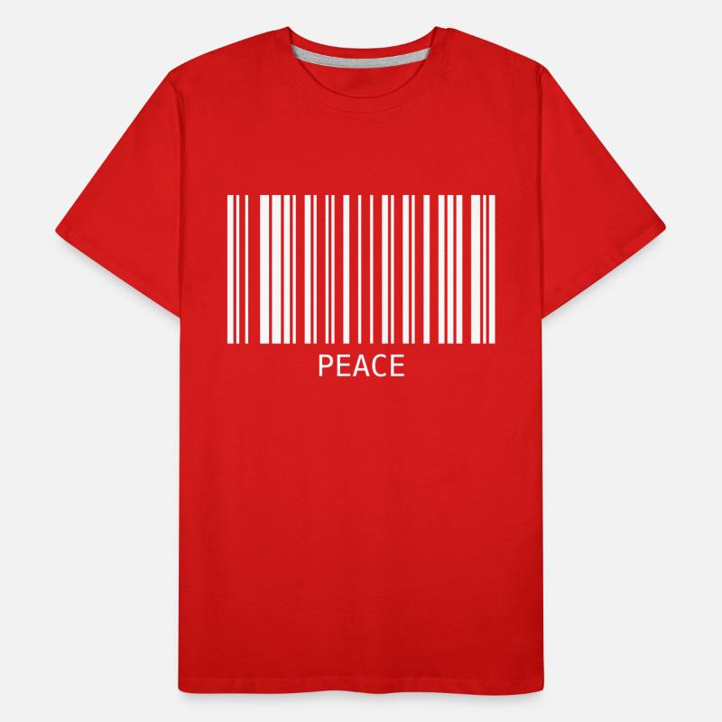 Peace Barcode Friedenszeichen Strichcode Symbol Men's Premium Organic T-Shirt