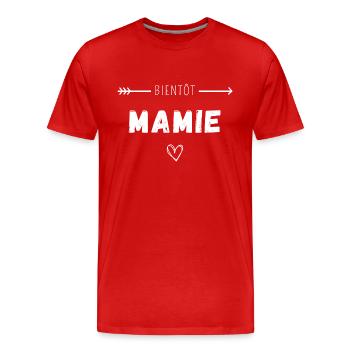 Bientôt mamie - T-shirt bio Premium Homme - rouge - Devant - Damien (186cm)