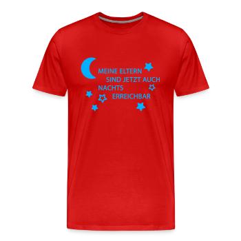 Eltern erreichbar hellblau - Männer Premium Bio T-Shirt - Rot - Vorne - Damien (186cm)