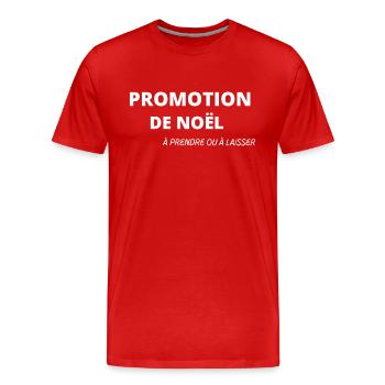 PROMOTION DE NOËL (À prendre ou laisser) HOODIE - T-shirt bio Premium Homme - rouge - Devant - Damien (186cm)