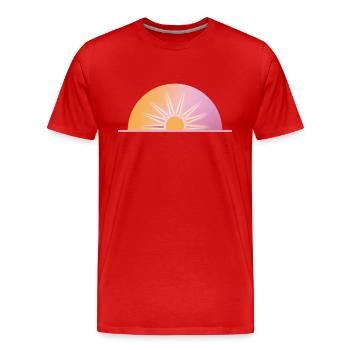 Lever de soleil pastel - T-shirt bio Premium Homme - rouge - Devant - Damien (186cm)