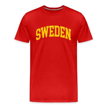 Sweden - Men's Premium Organic T-Shirt - red - Front - Damien (186cm)
