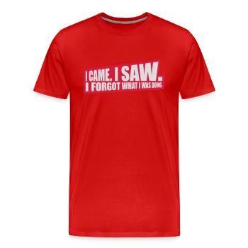 I came saw forget - Men's Premium Organic T-Shirt - red - Front - Damien (186cm)
