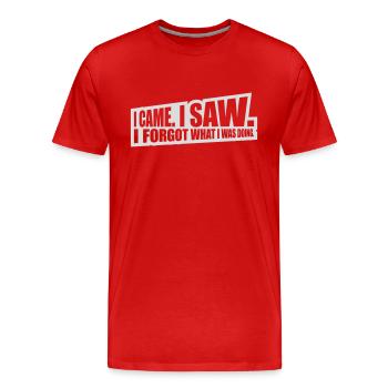 I came saw forget - Männer Premium Bio T-Shirt - Rot - Vorne - Damien (186cm)