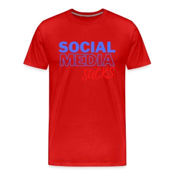 Social Media Sucks - Men's Premium Organic T-Shirt - red - Front - Damien (186cm)
