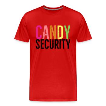 Sécurité des bonbons - T-shirt bio Premium Homme - rouge - Devant - Damien (186cm)