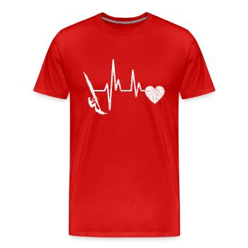 Windsurfer Surf Kitesurfer Windsurfer Windsurfing Cadeau - T-shirt bio Premium Homme - rouge - Devant - Damien (186cm)