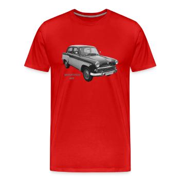 Moskvich 407 URSS Russie Oldtimer Ostalgie - T-shirt bio Premium Homme - rouge - Devant - Damien (186cm)