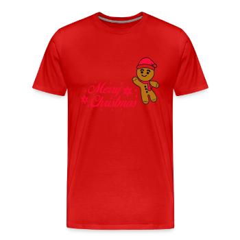 Lebkuchenmann - Männer Premium Bio T-Shirt - Rot - Vorne - Damien (186cm)
