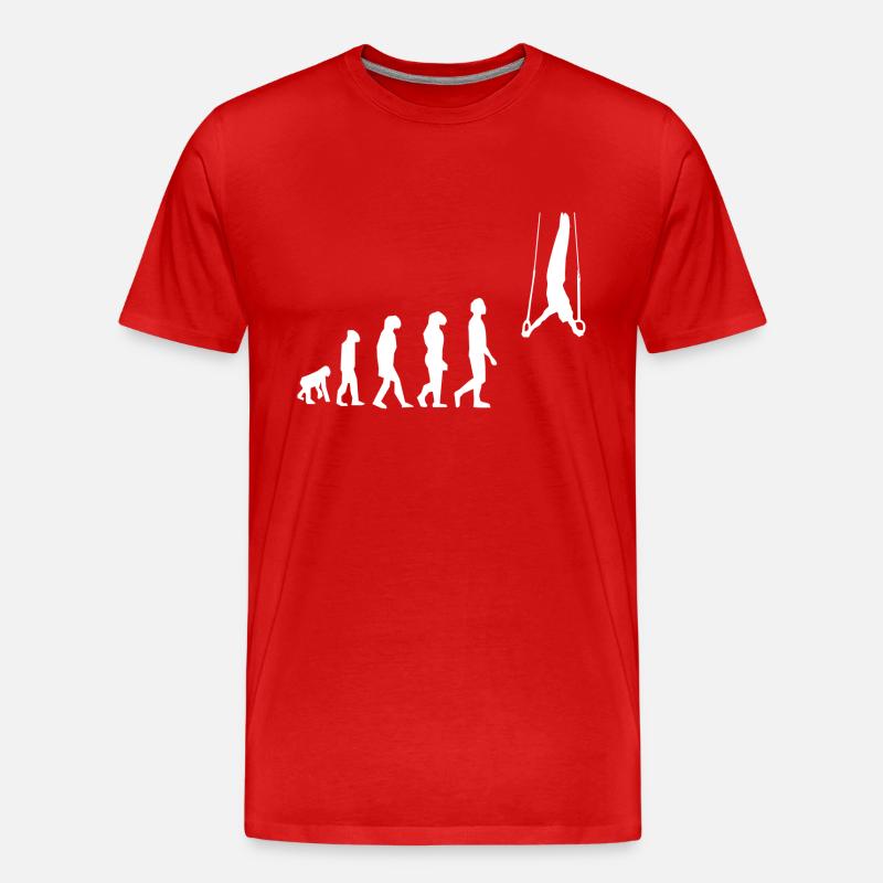 Evolution Gymnastikringe - Männer Premium Bio T-Shirt - Rot
