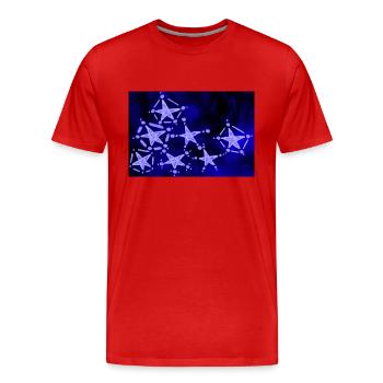 7 BLAUE STERNE - Männer Premium Bio T-Shirt - Rot - Vorne - Damien (186cm)