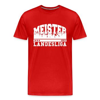 Aufsteiger 2023 Landesliga Aufstieg Fußball - Männer Premium Bio T-Shirt - Rot - Vorne - Damien (186cm)