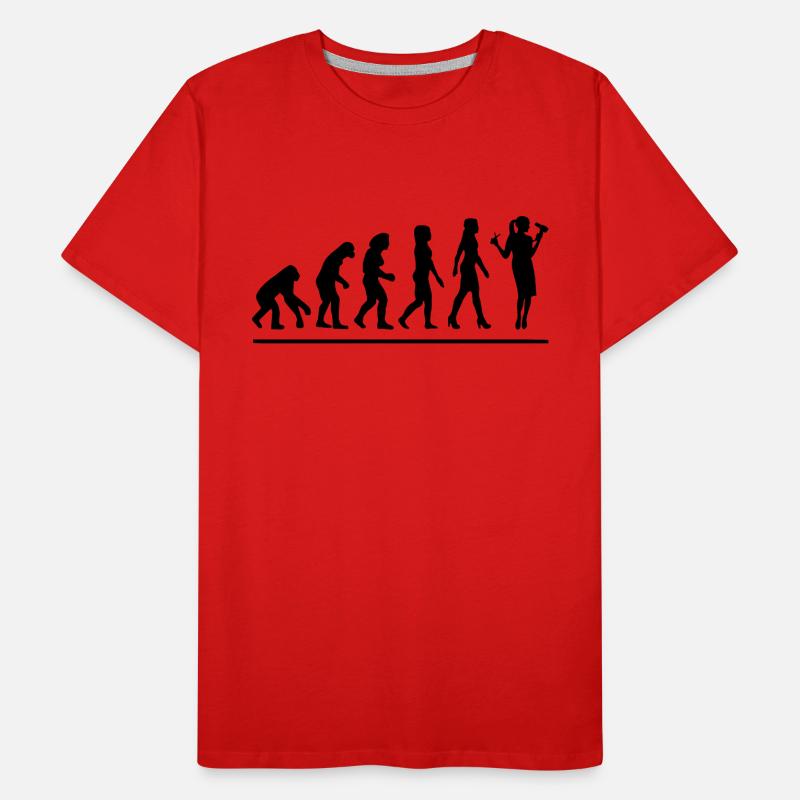 Évolution coiffeuse / cadeau humour coiffeuse T-shirt bio Premium Homme