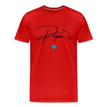 Bientôt papa - T-shirt bio Premium Homme - rouge - Devant - Damien (186cm)