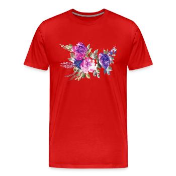 Flower Blume Pflanze - Männer Premium Bio T-Shirt - Rot - Vorne - Damien (186cm)