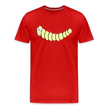 Worm 4 - Men's Premium Organic T-Shirt - red - Front - Damien (186cm)