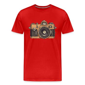 Caméra analogique vintage - T-shirt bio Premium Homme - rouge - Devant - Damien (186cm)