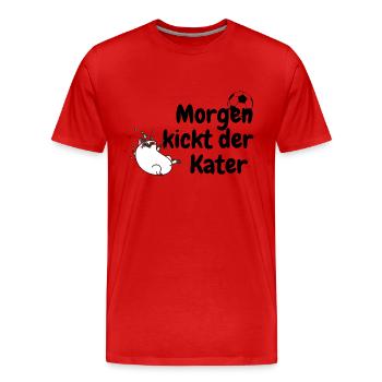Tomorrow the hangover kicks - Men's Premium Organic T-Shirt - red - Front - Damien (186cm)