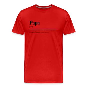 Papa - Cadeau original, définition - T-shirt bio Premium Homme - rouge - Devant - Damien (186cm)