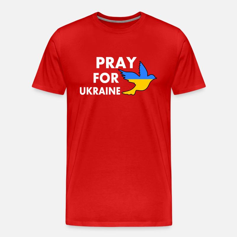 Pray for ukraine - Männer Premium Bio T-Shirt - Rot