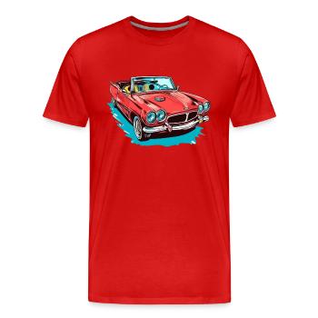 Rotes Cabriolet - Männer Premium Bio T-Shirt - Rot - Vorne - Damien (186cm)