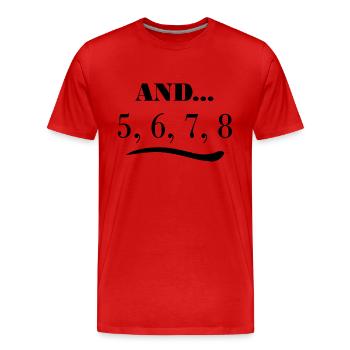 Dancing Dance Music - Men's Premium Organic T-Shirt - red - Front - Damien (186cm)