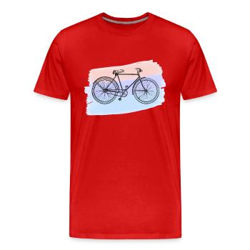 Bicyclette - T-shirt bio Premium Homme - rouge - Devant - Damien (186cm)