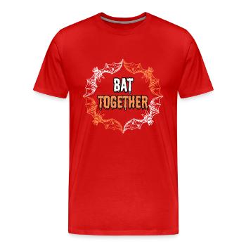 Bat Together - Men's Premium Organic T-Shirt - red - Front - Damien (186cm)