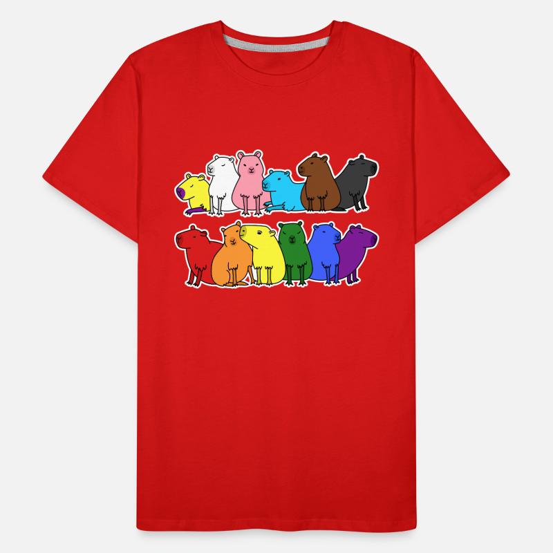 Fierté Progrès Flag Capybara Egalité T-shirt bio Premium Homme