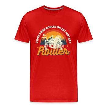 motard - T-shirt bio Premium Homme - rouge - Devant - Damien (186cm)