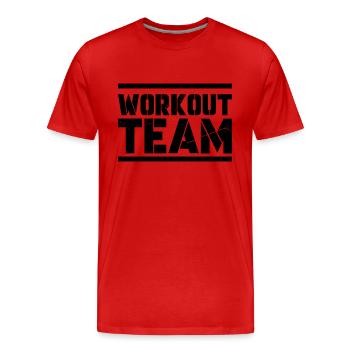 workout team - Männer Premium Bio T-Shirt - Rot - Vorne - Damien (186cm)