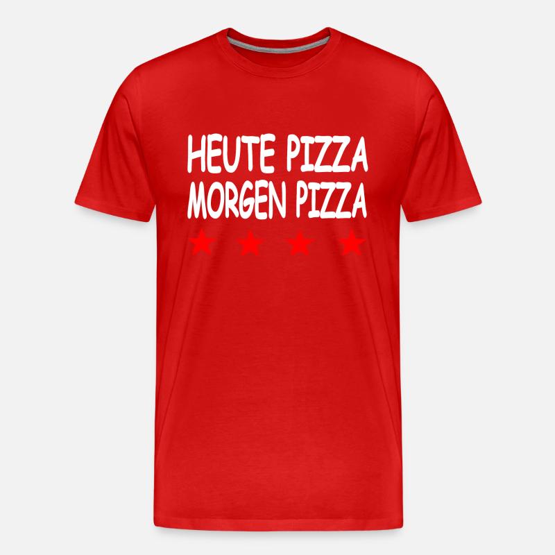 Pizza - Männer Premium Bio T-Shirt - Rot