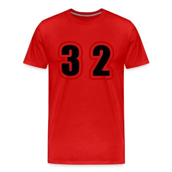 32 Number College - Men's Premium Organic T-Shirt - red - Front - Damien (186cm)