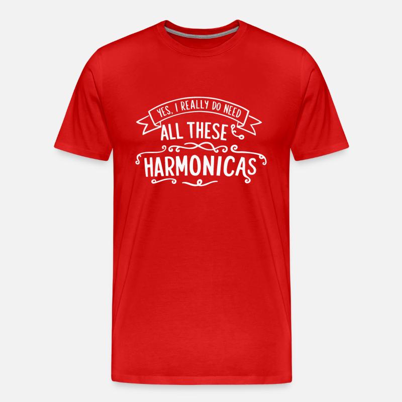 Harmonica Playing Gift - Men's Premium Organic T-Shirt - red