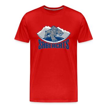 Säbelzahntiger - Männer Premium Bio T-Shirt - Rot - Vorne - Damien (186cm)