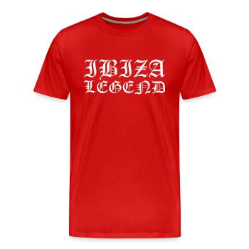 Ibiza Legend - Men's Premium Organic T-Shirt - red - Front - Damien (186cm)