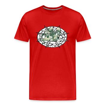ritter mit pferd - Männer Premium Bio T-Shirt - Rot - Vorne - Damien (186cm)