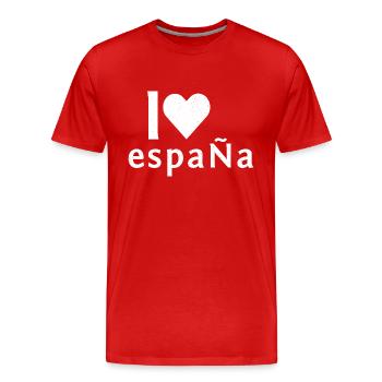 Spanien Hispania Espana Flagge Madrid Reise - Männer Premium Bio T-Shirt - Rot - Vorne - Damien (186cm)